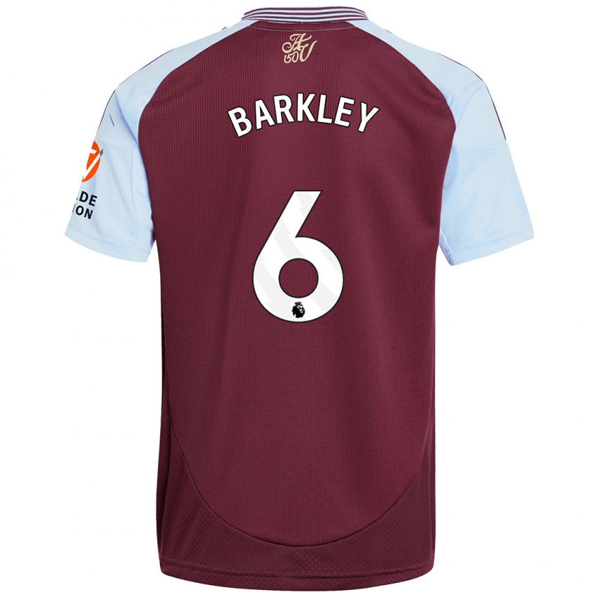 Lapset Ross Barkley #6 Burgundin Taivaansininen Kotipaita 2024/25 Lyhythihainen Paita T-Paita