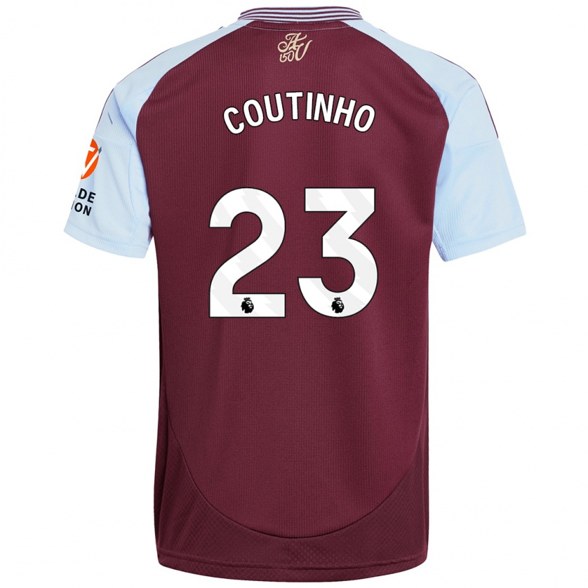 Lapset Philippe Coutinho #23 Burgundin Taivaansininen Kotipaita 2024/25 Lyhythihainen Paita T-Paita