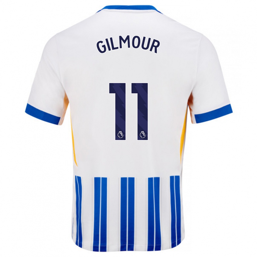 Lapset Billy Gilmour #11 Valkoiset Siniset Neularaidat Kotipaita 2024/25 Lyhythihainen Paita T-Paita