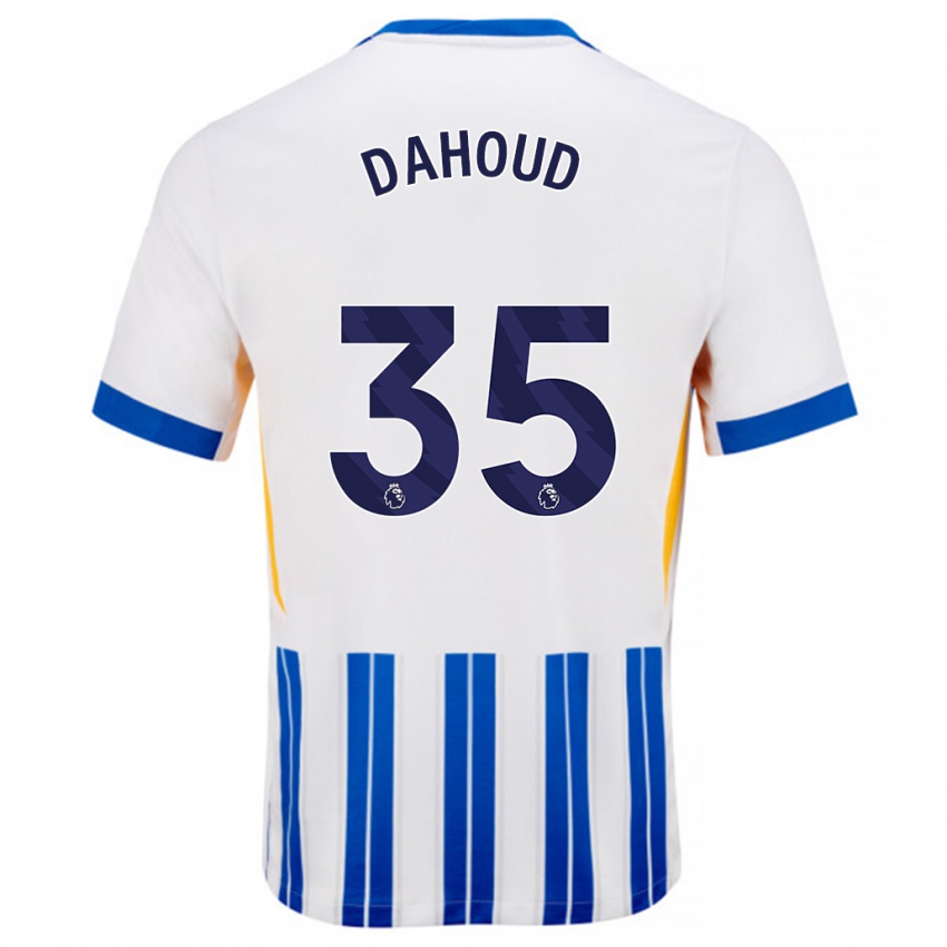 Lapset Mahmoud Dahoud #35 Valkoiset Siniset Neularaidat Kotipaita 2024/25 Lyhythihainen Paita T-Paita