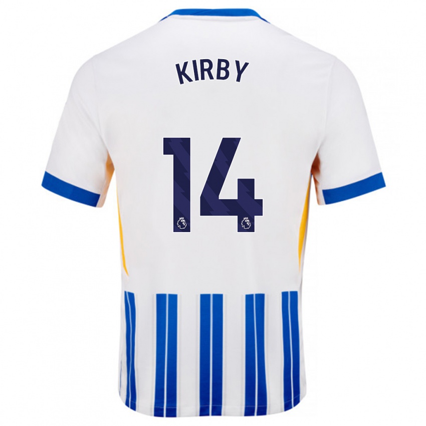 Lapset Fran Kirby #14 Valkoiset Siniset Neularaidat Kotipaita 2024/25 Lyhythihainen Paita T-Paita