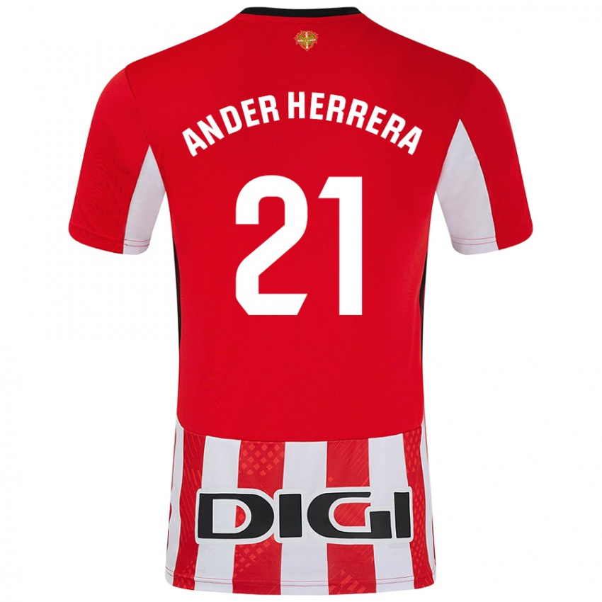 Lapset Ander Herrera #21 Punainen Valkoinen Kotipaita 2024/25 Lyhythihainen Paita T-Paita