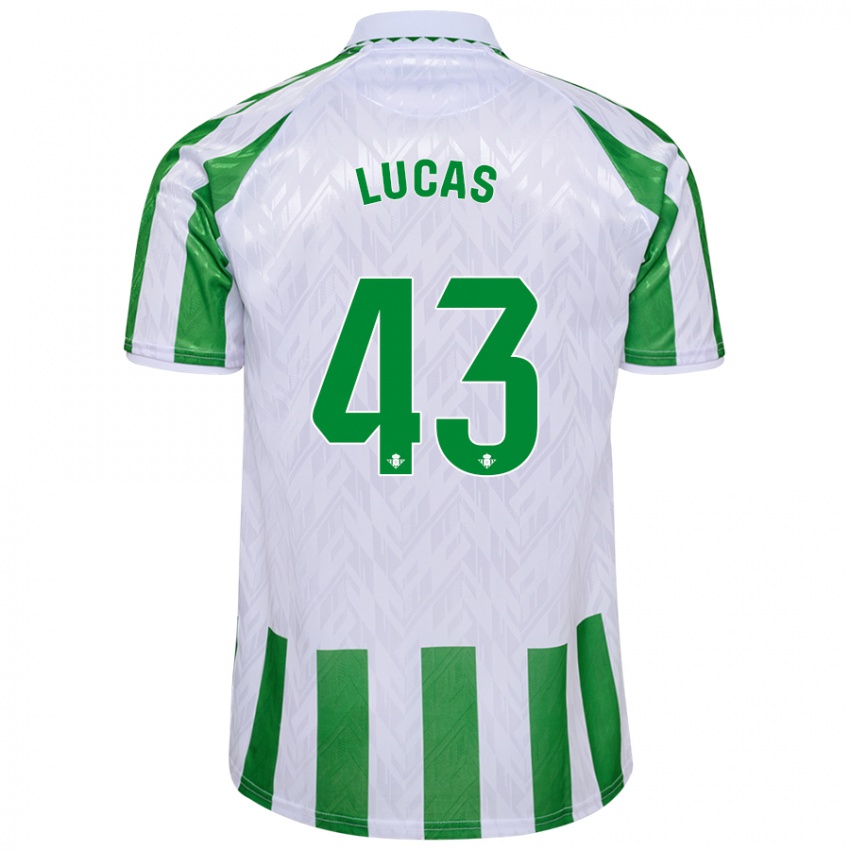 Lapset Lucas Alcázar #43 Vihreät Valkoiset Raidat Kotipaita 2024/25 Lyhythihainen Paita T-Paita