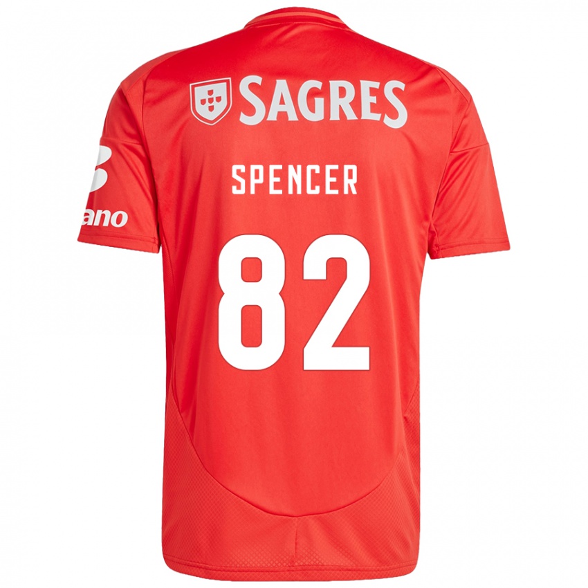 Lapset Diogo Spencer #82 Punainen Valkoinen Kotipaita 2024/25 Lyhythihainen Paita T-Paita