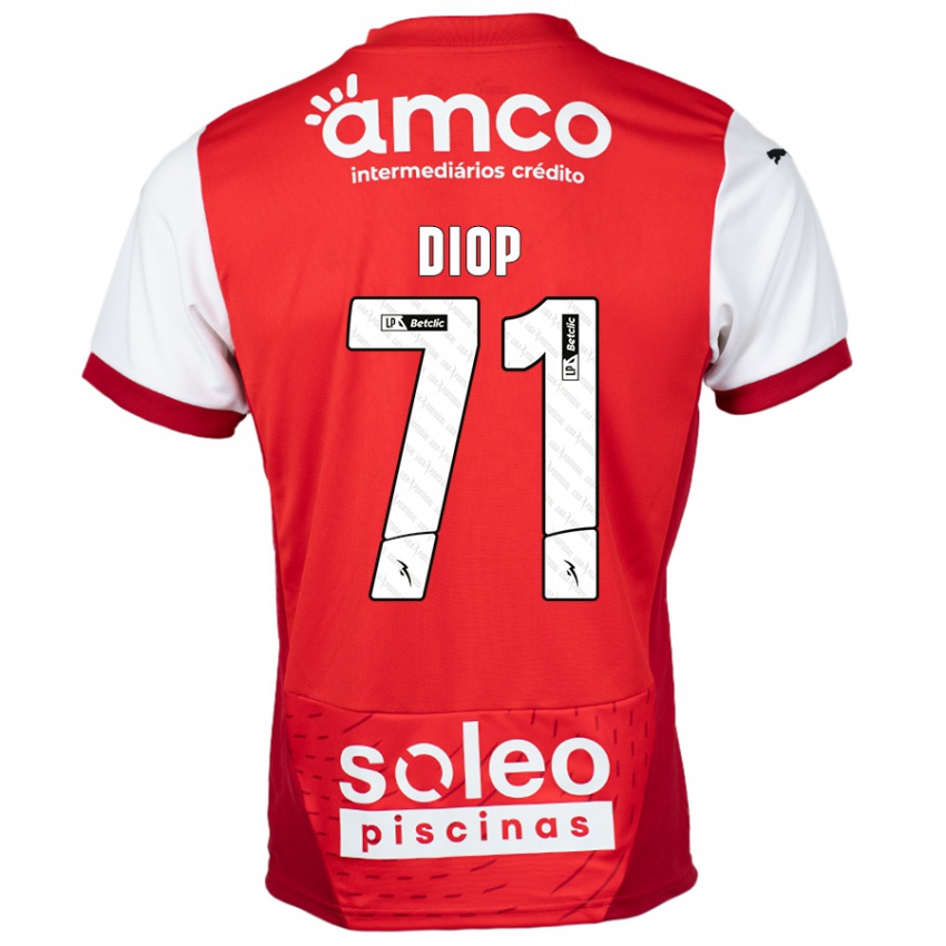 Lapset Mamadou Diop #71 Punainen Valkoinen Kotipaita 2024/25 Lyhythihainen Paita T-Paita