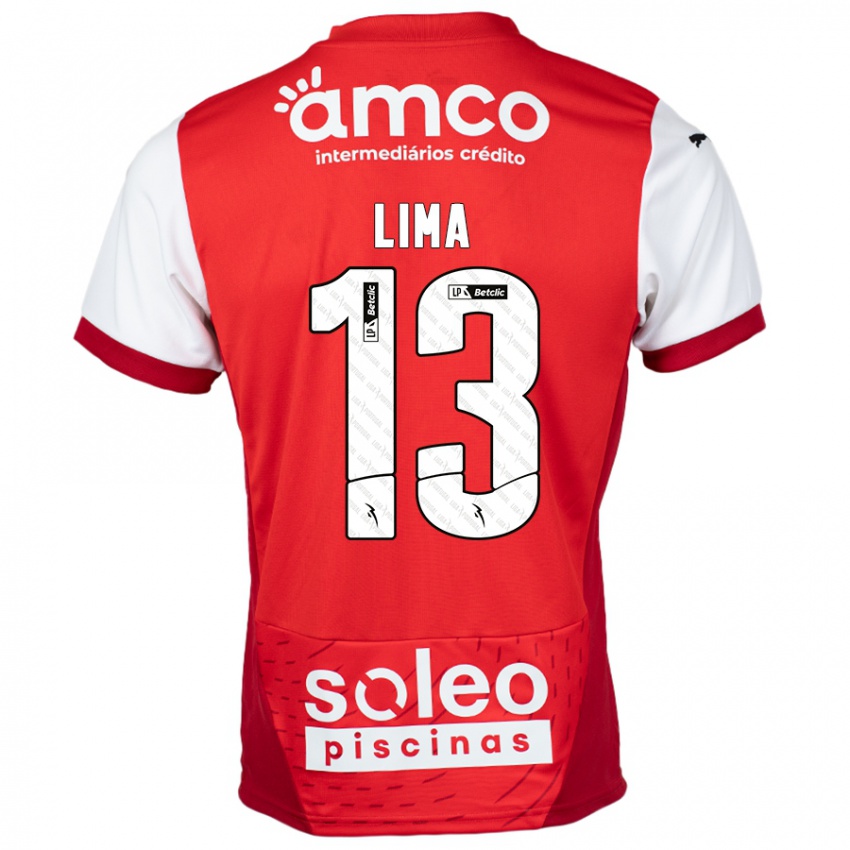 Lapset Aline Lima #13 Punainen Valkoinen Kotipaita 2024/25 Lyhythihainen Paita T-Paita