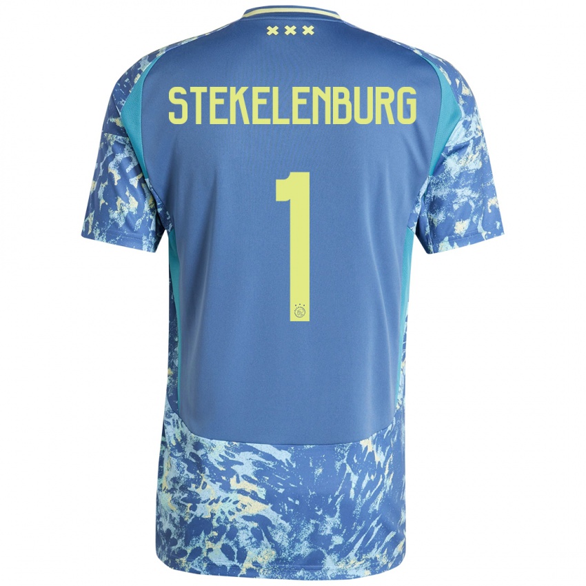 Lapset Maarten Stekelenburg #1 Harmaa Sininen Keltainen Vieraspaita 2024/25 Lyhythihainen Paita T-Paita