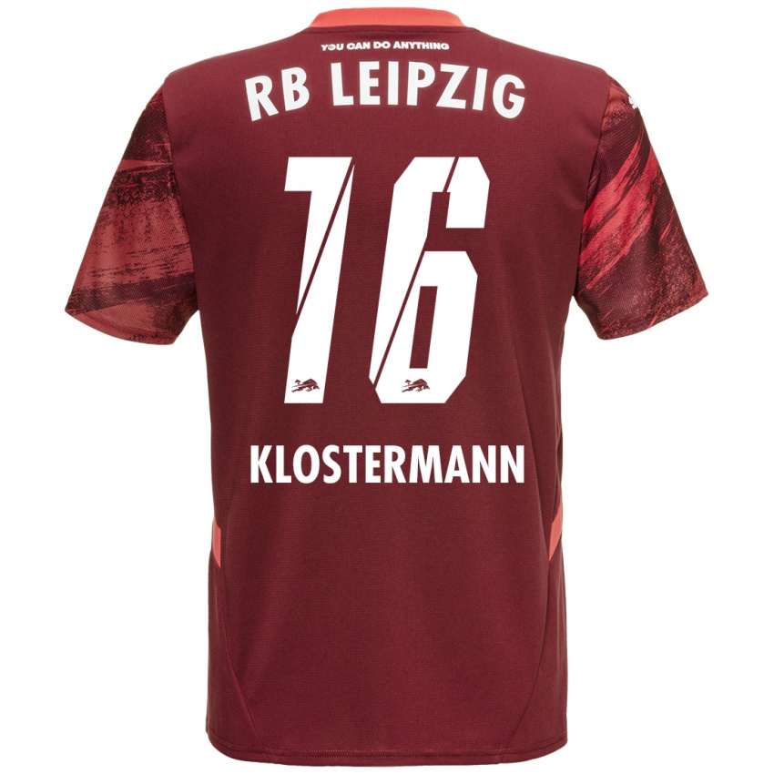 Lapset Lukas Klostermann #16 Burgundia Vieraspaita 2024/25 Lyhythihainen Paita T-Paita