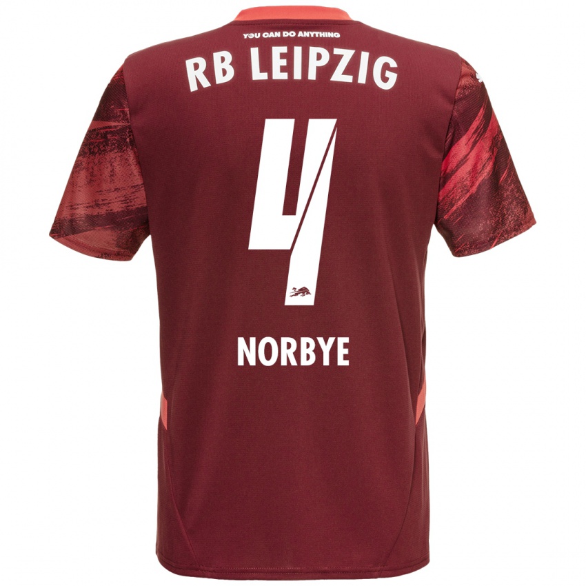 Lapset Jonathan Norbye #4 Burgundia Vieraspaita 2024/25 Lyhythihainen Paita T-Paita