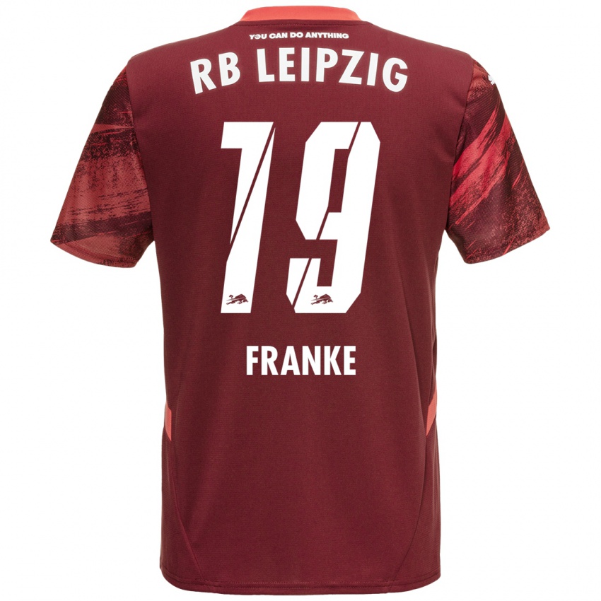 Lapset Lenny Franke #19 Burgundia Vieraspaita 2024/25 Lyhythihainen Paita T-Paita