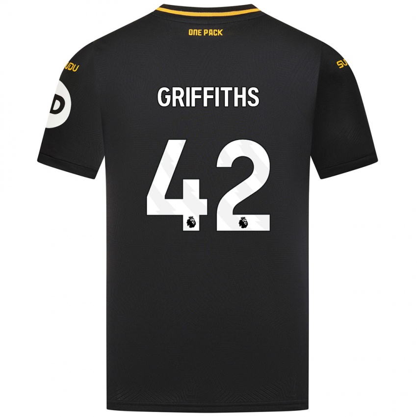 Lapset Harvey Griffiths #42 Musta Vieraspaita 2024/25 Lyhythihainen Paita T-Paita