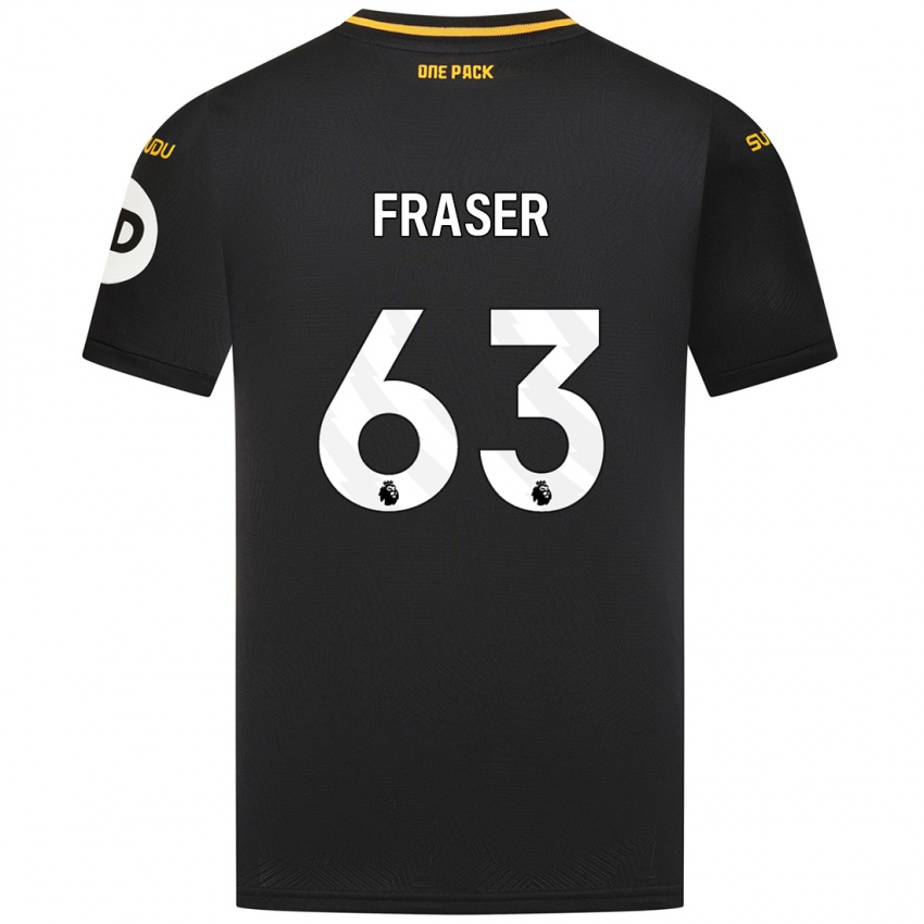 Lapset Nathan Fraser #63 Musta Vieraspaita 2024/25 Lyhythihainen Paita T-Paita