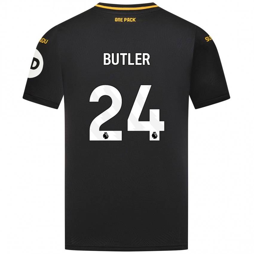 Lapset Elli Butler #24 Musta Vieraspaita 2024/25 Lyhythihainen Paita T-Paita