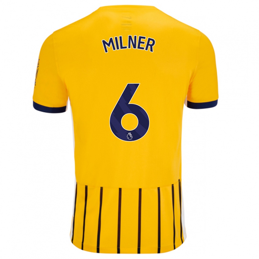 Lapset James Milner #6 Kullansiniset Neularaidat Vieraspaita 2024/25 Lyhythihainen Paita T-Paita