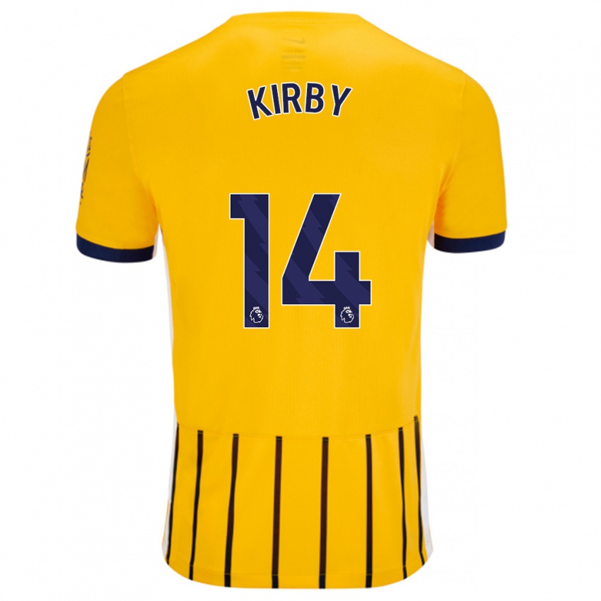 Lapset Fran Kirby #14 Kullansiniset Neularaidat Vieraspaita 2024/25 Lyhythihainen Paita T-Paita