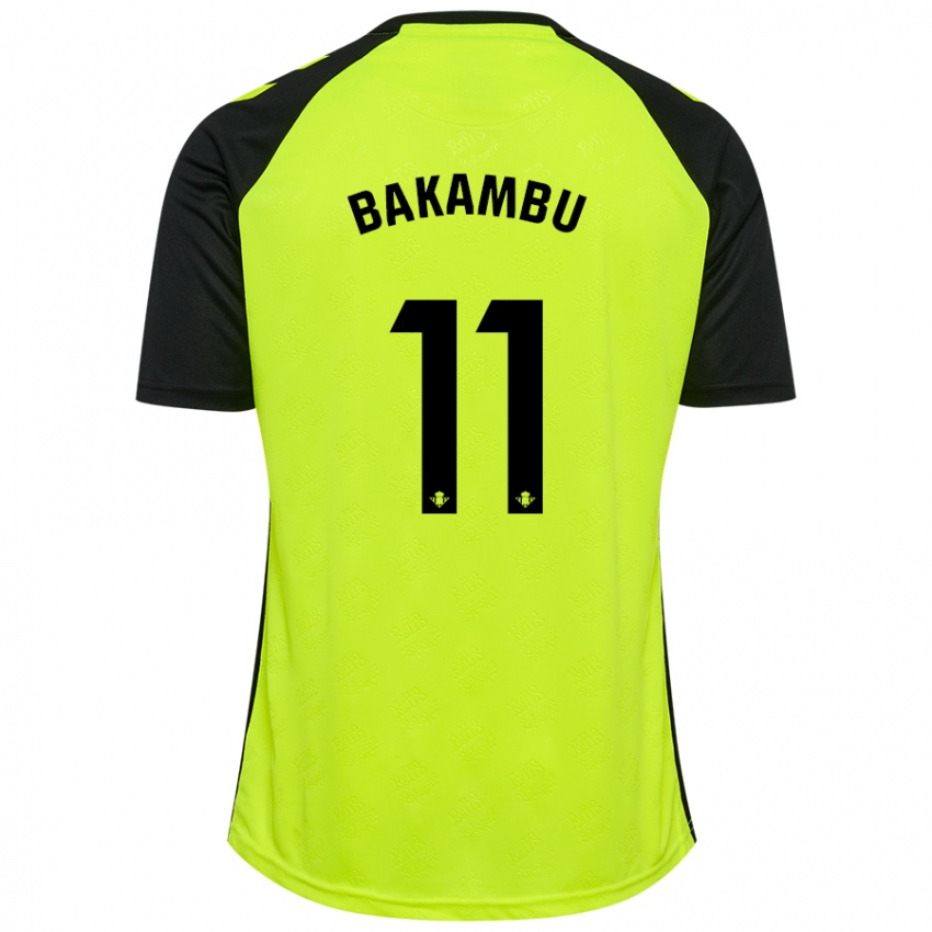 Lapset Cedric Bakambu #11 Fluoresoiva Keltainen Musta Vieraspaita 2024/25 Lyhythihainen Paita T-Paita