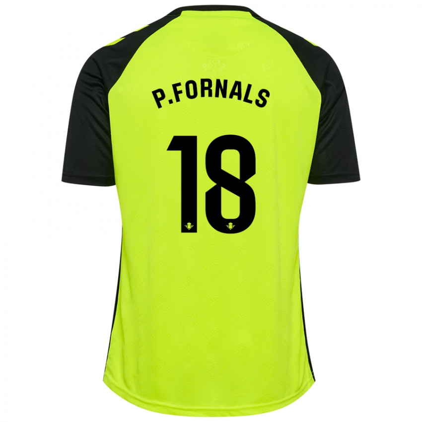 Lapset Pablo Fornals #18 Fluoresoiva Keltainen Musta Vieraspaita 2024/25 Lyhythihainen Paita T-Paita