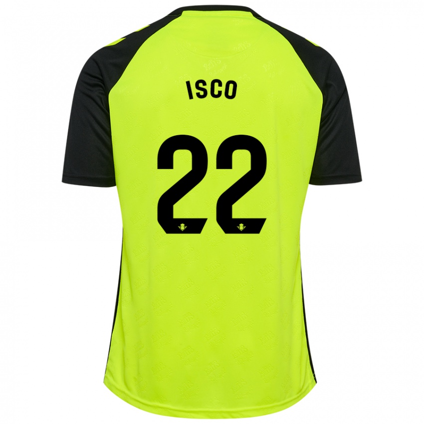 Lapset Isco #22 Fluoresoiva Keltainen Musta Vieraspaita 2024/25 Lyhythihainen Paita T-Paita