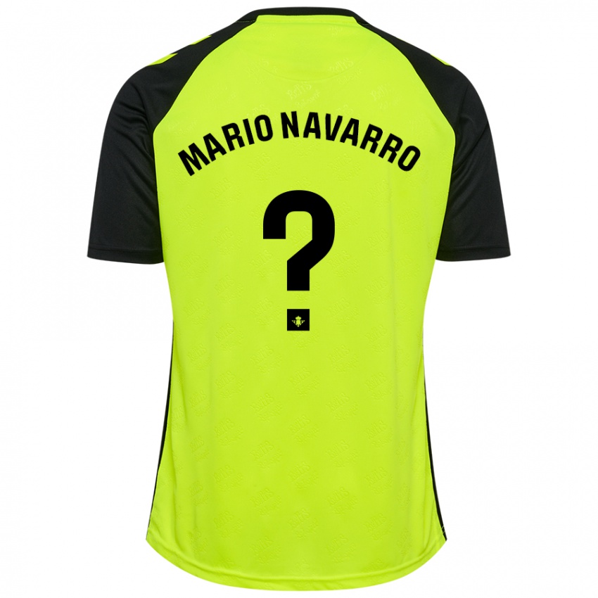 Lapset Mario Navarro #0 Fluoresoiva Keltainen Musta Vieraspaita 2024/25 Lyhythihainen Paita T-Paita