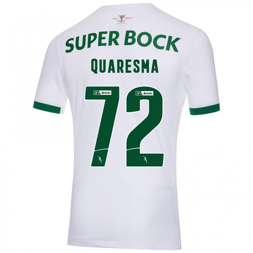 Lapset Eduardo Quaresma #72 Valkoinen Vihreä Vieraspaita 2024/25 Lyhythihainen Paita T-Paita