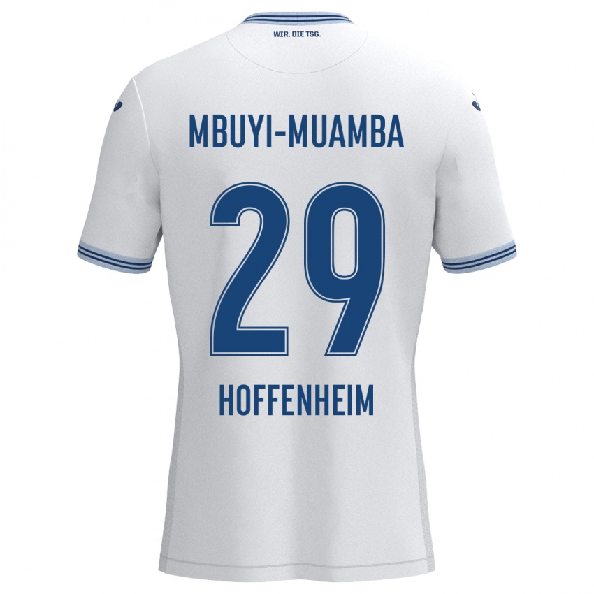 Lapset Hubert Mbuyi-Muamba #29 Valkoinen Sininen Vieraspaita 2024/25 Lyhythihainen Paita T-Paita