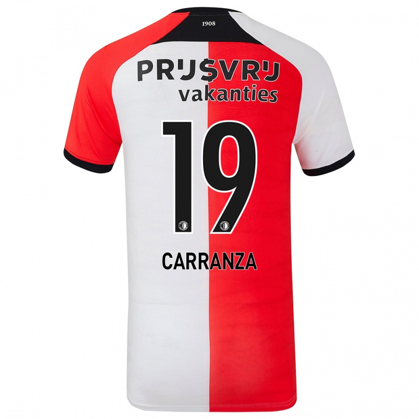 Miesten Julián Carranza #19 Punainen Valkoinen Kotipaita 2024/25 Lyhythihainen Paita T-Paita