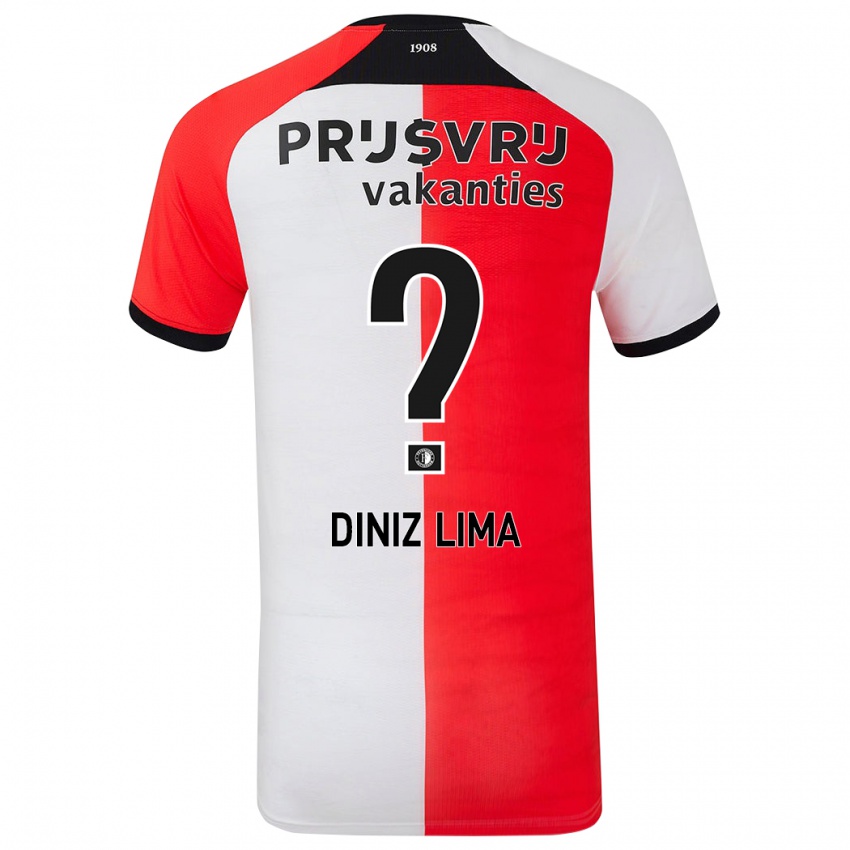 Miesten Lucas Diniz Lima #0 Punainen Valkoinen Kotipaita 2024/25 Lyhythihainen Paita T-Paita