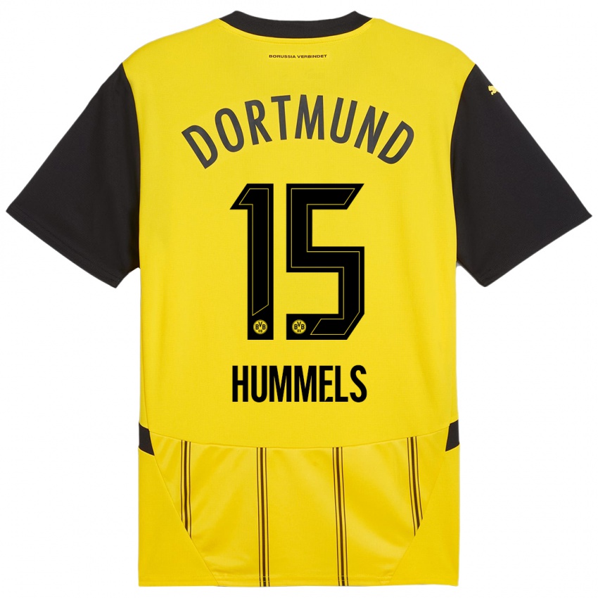 Miesten Mats Hummels #15 Keltainen Musta Kotipaita 2024/25 Lyhythihainen Paita T-Paita