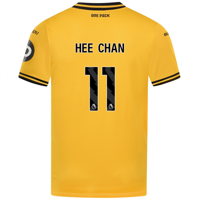 Miesten Hee Chan Hwang #11 Keltainen Kotipaita 2024/25 Lyhythihainen Paita T-Paita