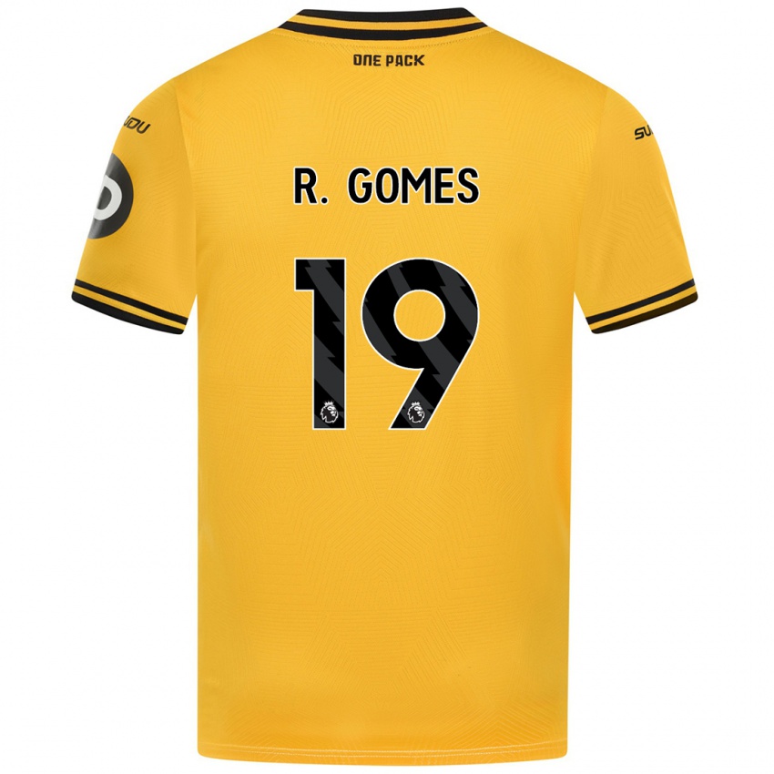 Miesten Rodrigo Gomes #19 Keltainen Kotipaita 2024/25 Lyhythihainen Paita T-Paita