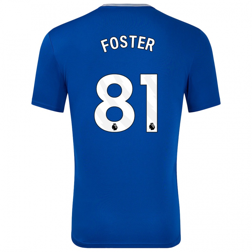 Miesten Harvey Foster #81 Sininen Kanssa Kotipaita 2024/25 Lyhythihainen Paita T-Paita