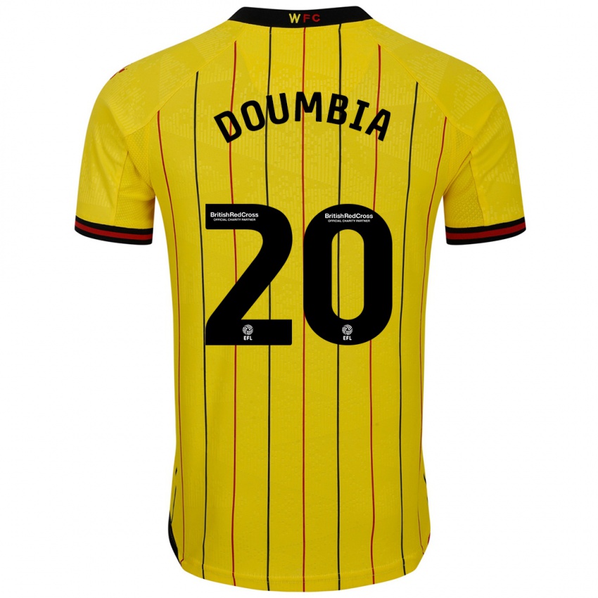 Miesten Mamadou Doumbia #20 Keltainen Musta Kotipaita 2024/25 Lyhythihainen Paita T-Paita