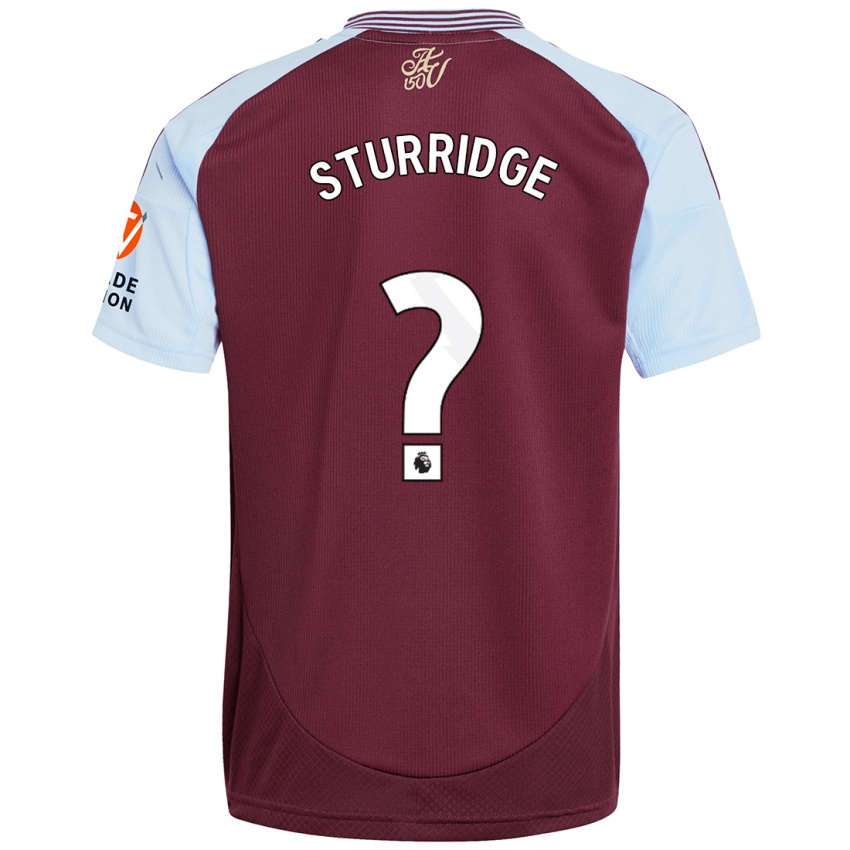 Miesten Dj Campton Sturridge #0 Burgundin Taivaansininen Kotipaita 2024/25 Lyhythihainen Paita T-Paita