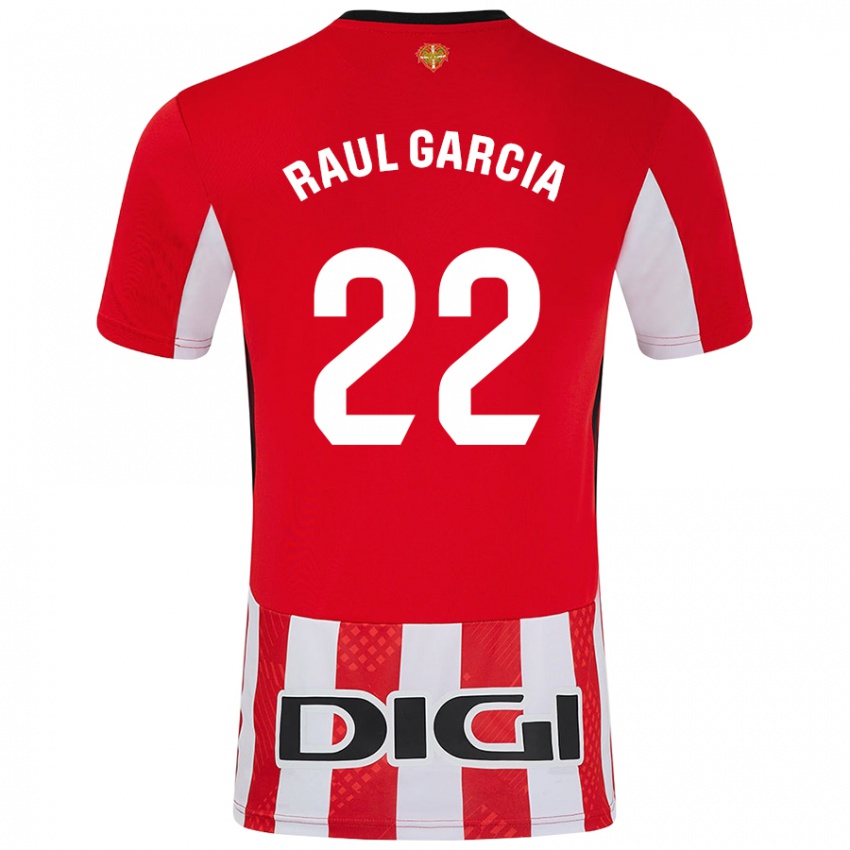 Miesten Raul Garcia #22 Punainen Valkoinen Kotipaita 2024/25 Lyhythihainen Paita T-Paita