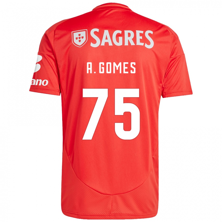 Miesten André Gomes #75 Punainen Valkoinen Kotipaita 2024/25 Lyhythihainen Paita T-Paita