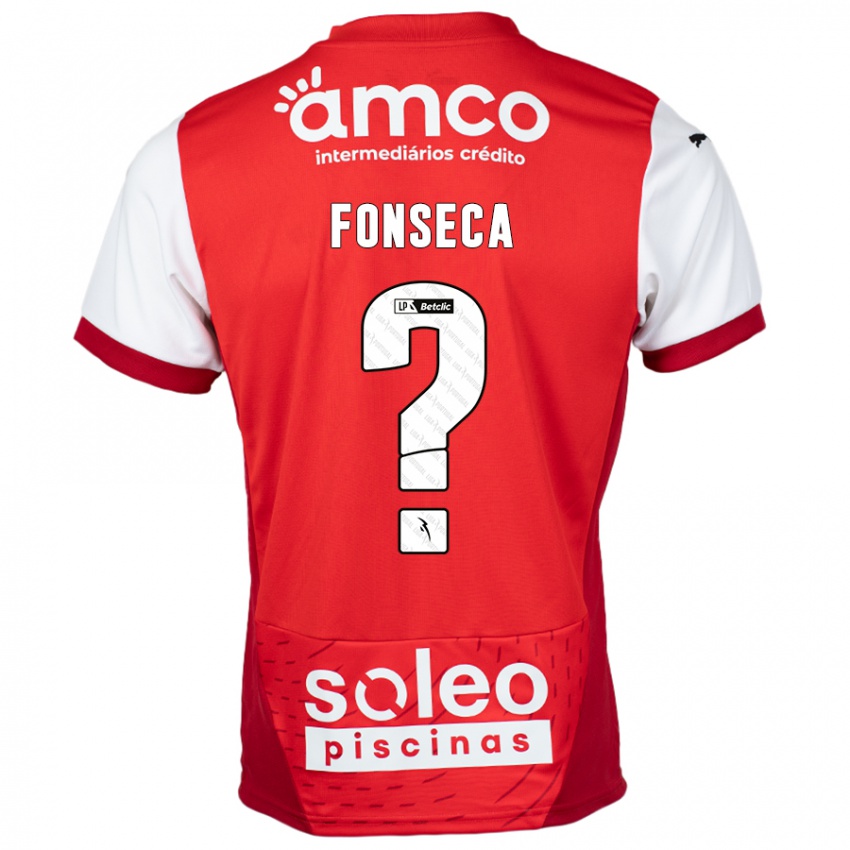 Miesten Diogo Fonseca #0 Punainen Valkoinen Kotipaita 2024/25 Lyhythihainen Paita T-Paita