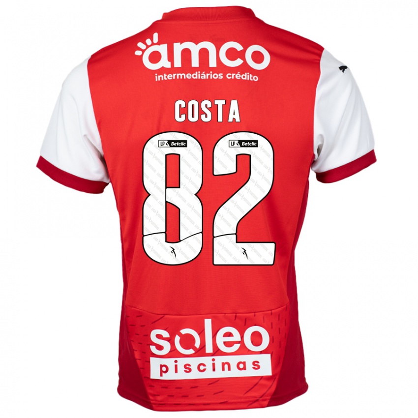 Miesten Gui Costa #82 Punainen Valkoinen Kotipaita 2024/25 Lyhythihainen Paita T-Paita