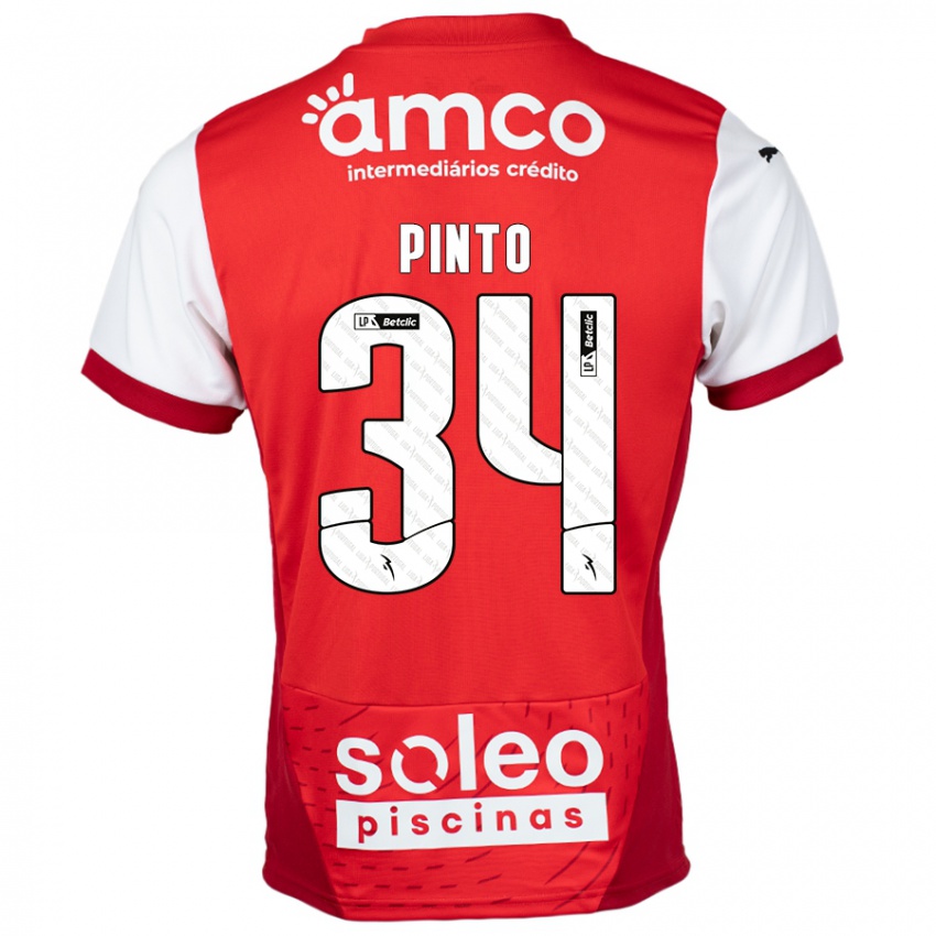 Miesten Ana Pinto #34 Punainen Valkoinen Kotipaita 2024/25 Lyhythihainen Paita T-Paita