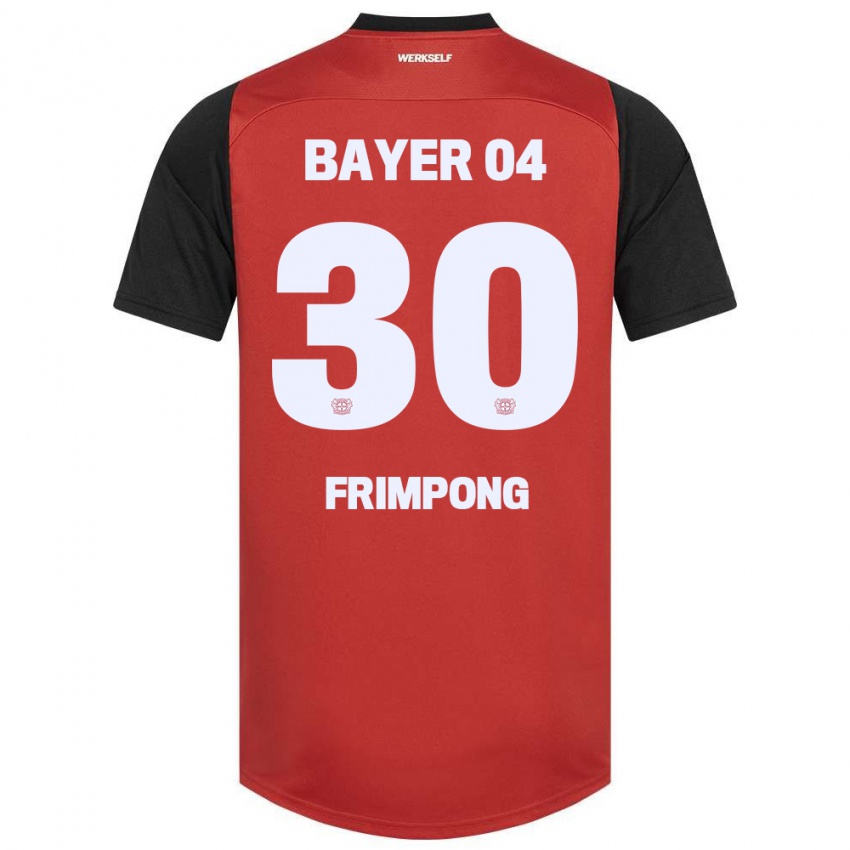 Miesten Jeremie Frimpong #30 Punainen Musta Kotipaita 2024/25 Lyhythihainen Paita T-Paita