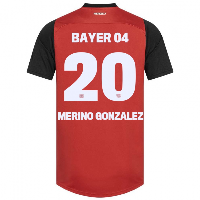 Miesten Estrella Merino Gonzalez #20 Punainen Musta Kotipaita 2024/25 Lyhythihainen Paita T-Paita