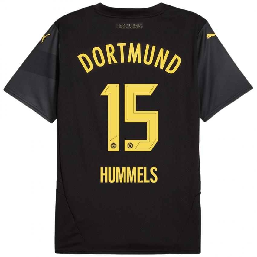 Miesten Mats Hummels #15 Musta Keltainen Vieraspaita 2024/25 Lyhythihainen Paita T-Paita