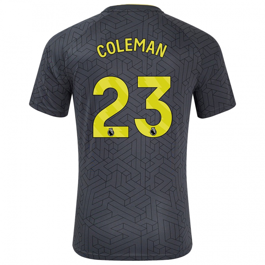 Miesten Seamus Coleman #23 Musta Keltainen Vieraspaita 2024/25 Lyhythihainen Paita T-Paita