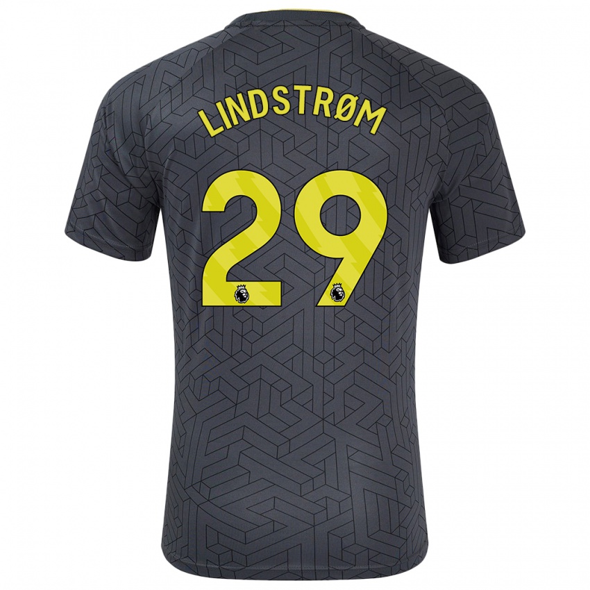 Miesten Jesper Lindstrom #29 Musta Keltainen Vieraspaita 2024/25 Lyhythihainen Paita T-Paita