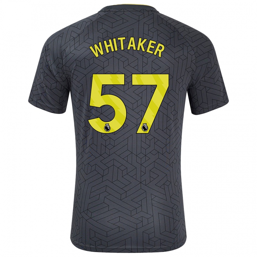 Miesten Charlie Whitaker #57 Musta Keltainen Vieraspaita 2024/25 Lyhythihainen Paita T-Paita