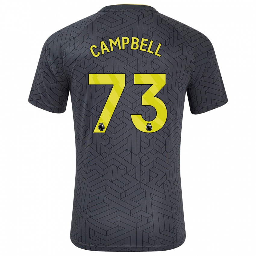 Miesten Elijah Campbell #73 Musta Keltainen Vieraspaita 2024/25 Lyhythihainen Paita T-Paita