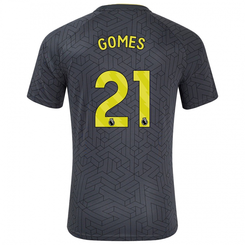 Miesten Andre Gomes #21 Musta Keltainen Vieraspaita 2024/25 Lyhythihainen Paita T-Paita