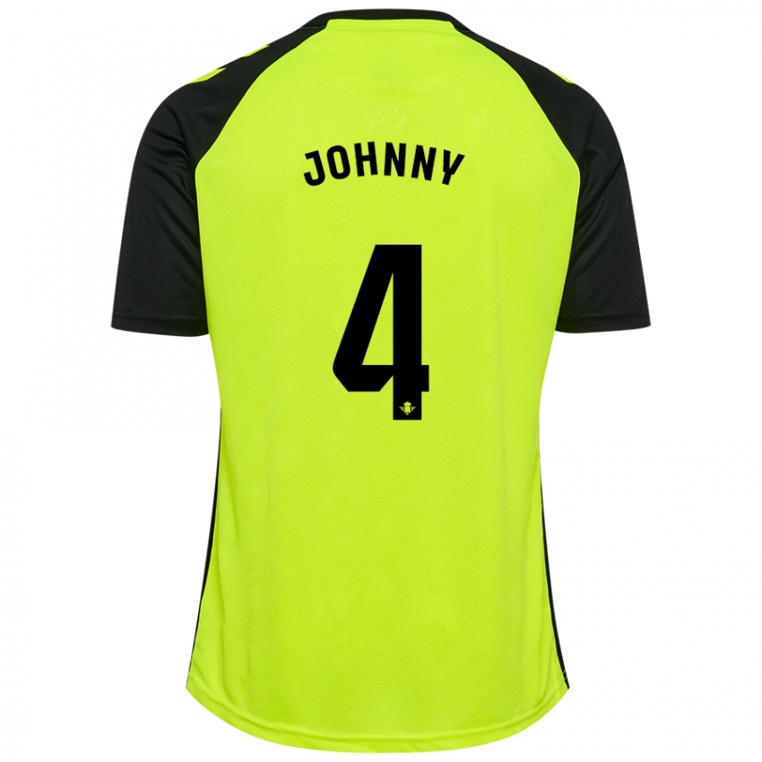 Miesten Johnny Cardoso #4 Fluoresoiva Keltainen Musta Vieraspaita 2024/25 Lyhythihainen Paita T-Paita