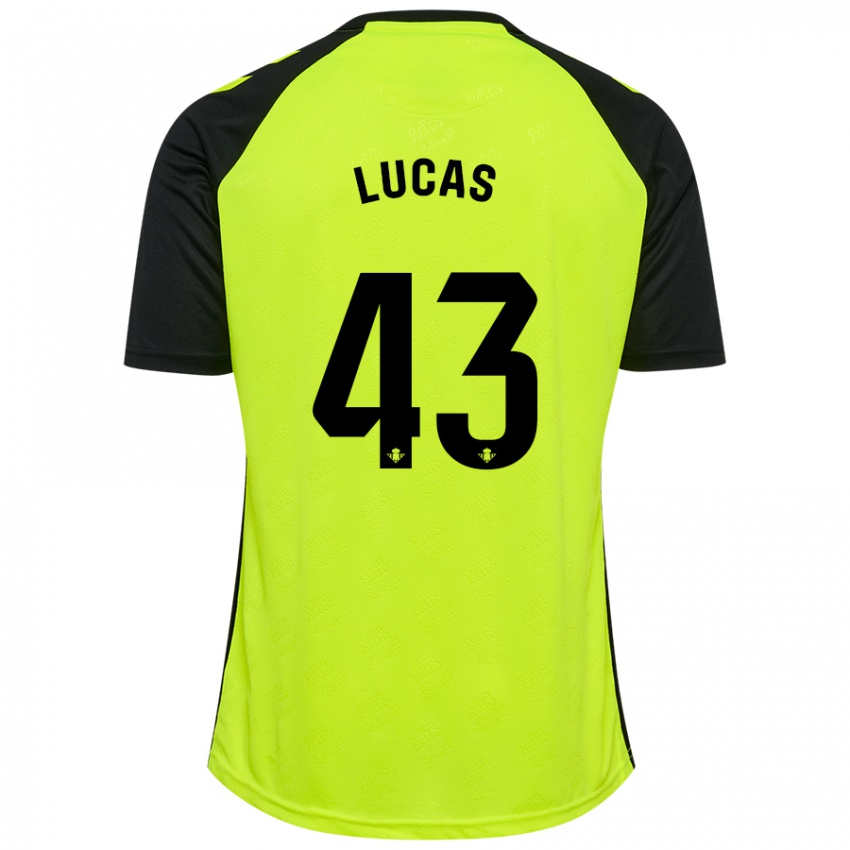 Miesten Lucas Alcázar #43 Fluoresoiva Keltainen Musta Vieraspaita 2024/25 Lyhythihainen Paita T-Paita