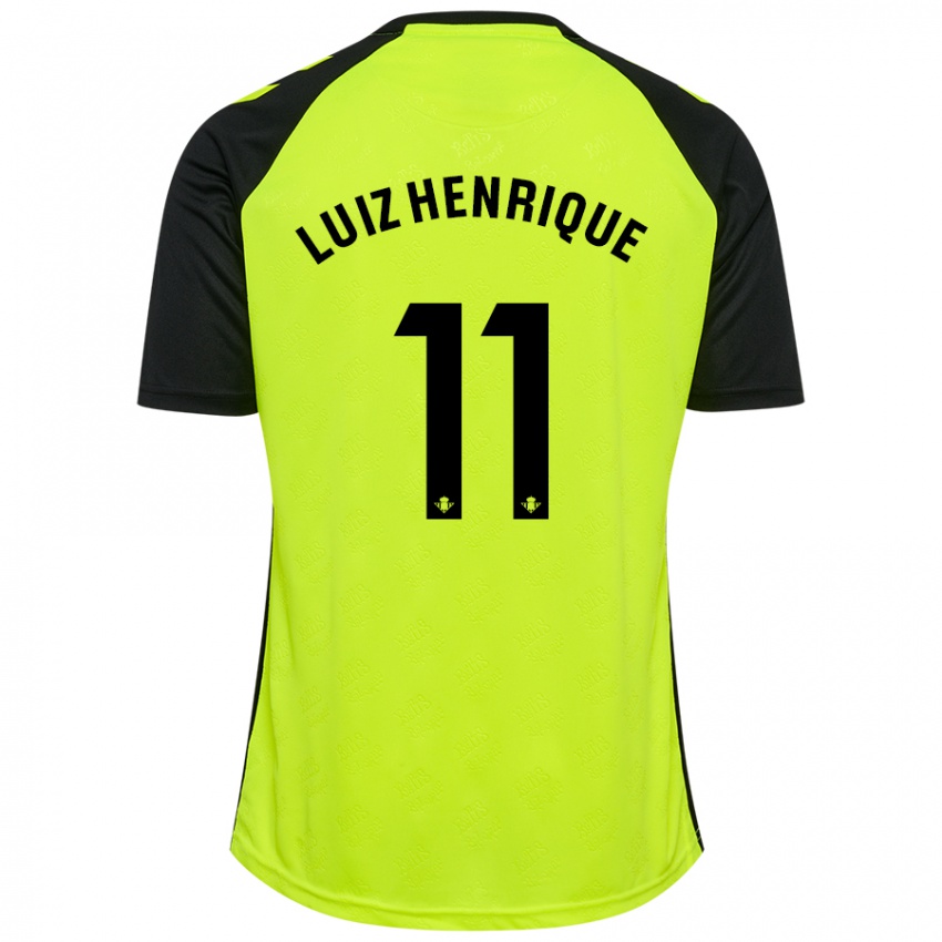 Miesten Luiz Henrique #11 Fluoresoiva Keltainen Musta Vieraspaita 2024/25 Lyhythihainen Paita T-Paita