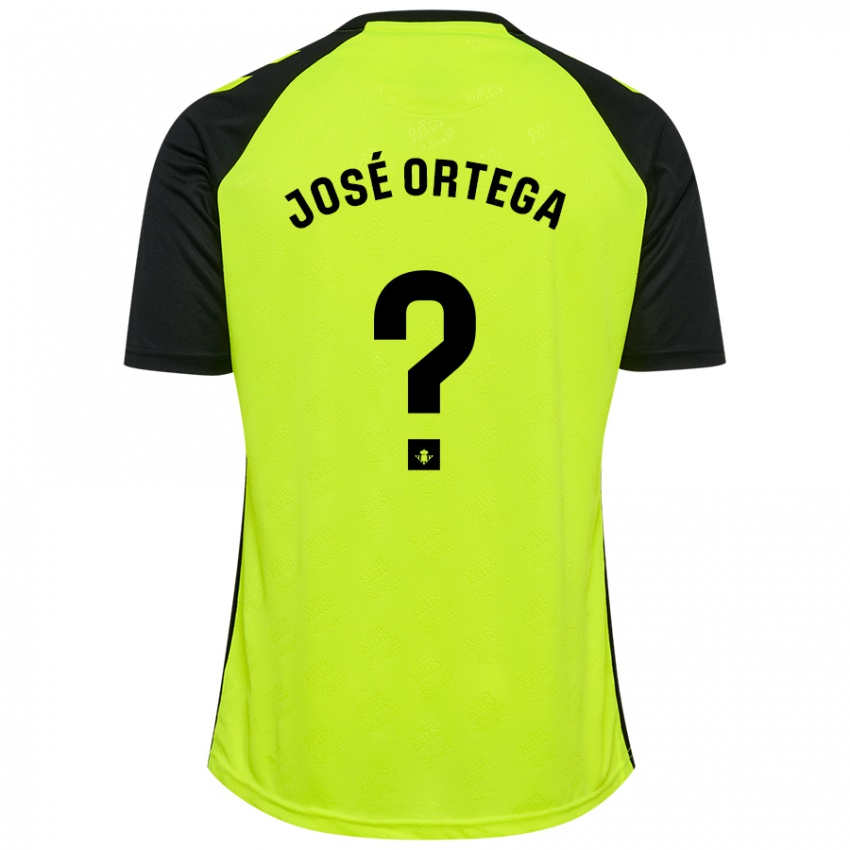 Miesten Jose Ortega #0 Fluoresoiva Keltainen Musta Vieraspaita 2024/25 Lyhythihainen Paita T-Paita